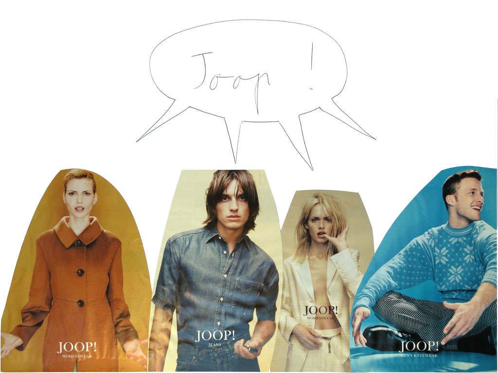 Claude Closky, ‘Joop !’, 1996, black ballpoint pen and collage on paper, 51 x 70 cm.